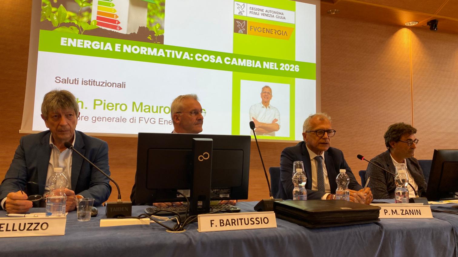 Da destra Massimo Canali, Piero Mauro Zanin, Franco Baritussio e Angelo Belluzzo